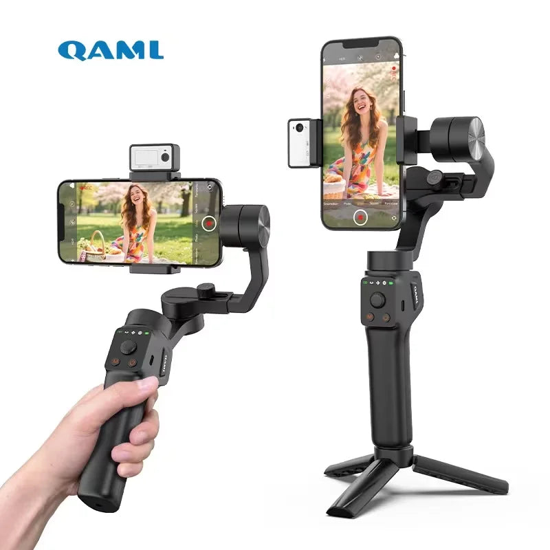QAML S6 AI Smartphone Gimbal Stabilizer with Fill Light