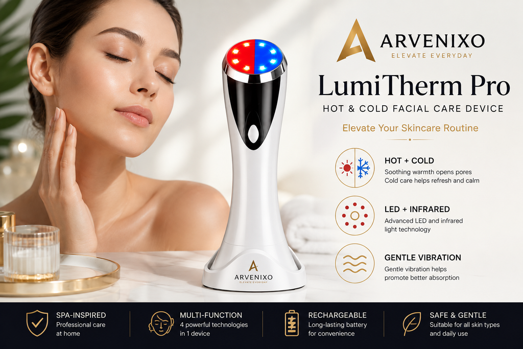 Arvenixo™ LumiTherm Pro – Hot & Cold Facial Care Device