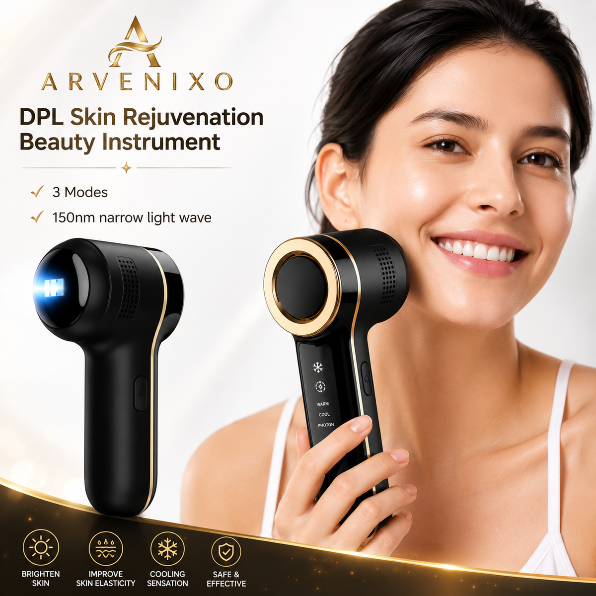 Arvenixo™ LumiFreeze DPL Cooling Beauty Device