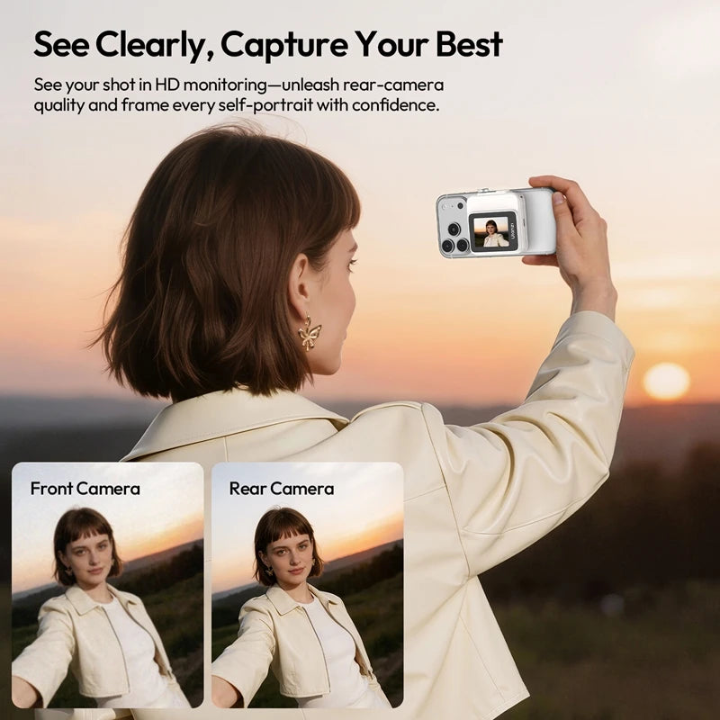 Ulanzi VM02 Magnetic Selfie Monitor – Wireless Rear Camera Screen for iPhone & Android