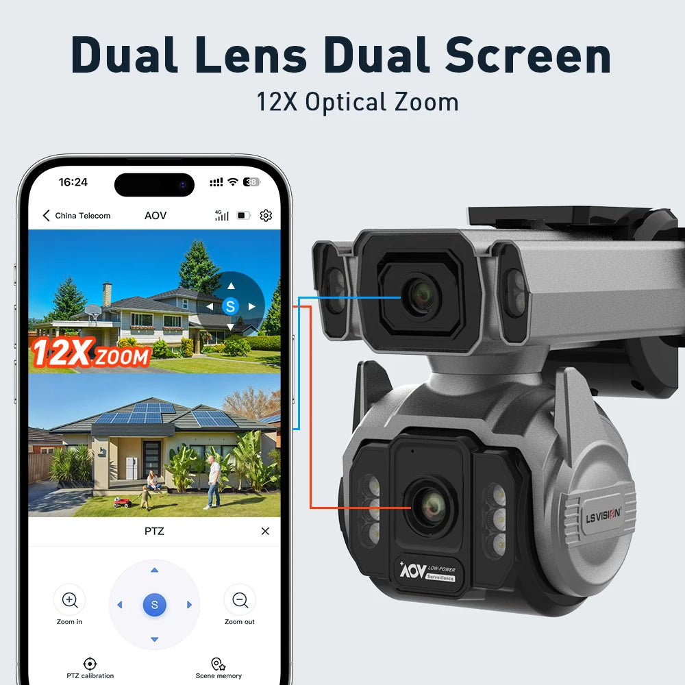 10MP 4G Solar Security Camera with 12X Zoom & Auto Tracking