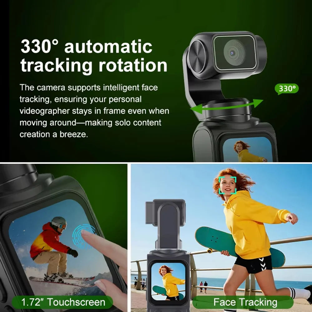 4K Pocket Vlogging Camera with Face Tracking & Wi-Fi