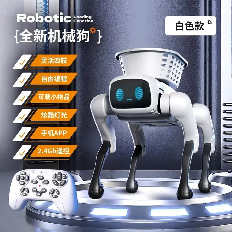 Smart Programmable Robot Dog with Remote Control & Carrying Basket