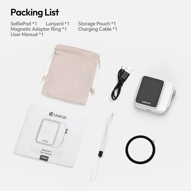 Ulanzi VM02 Magnetic Selfie Monitor – Wireless Rear Camera Screen for iPhone & Android