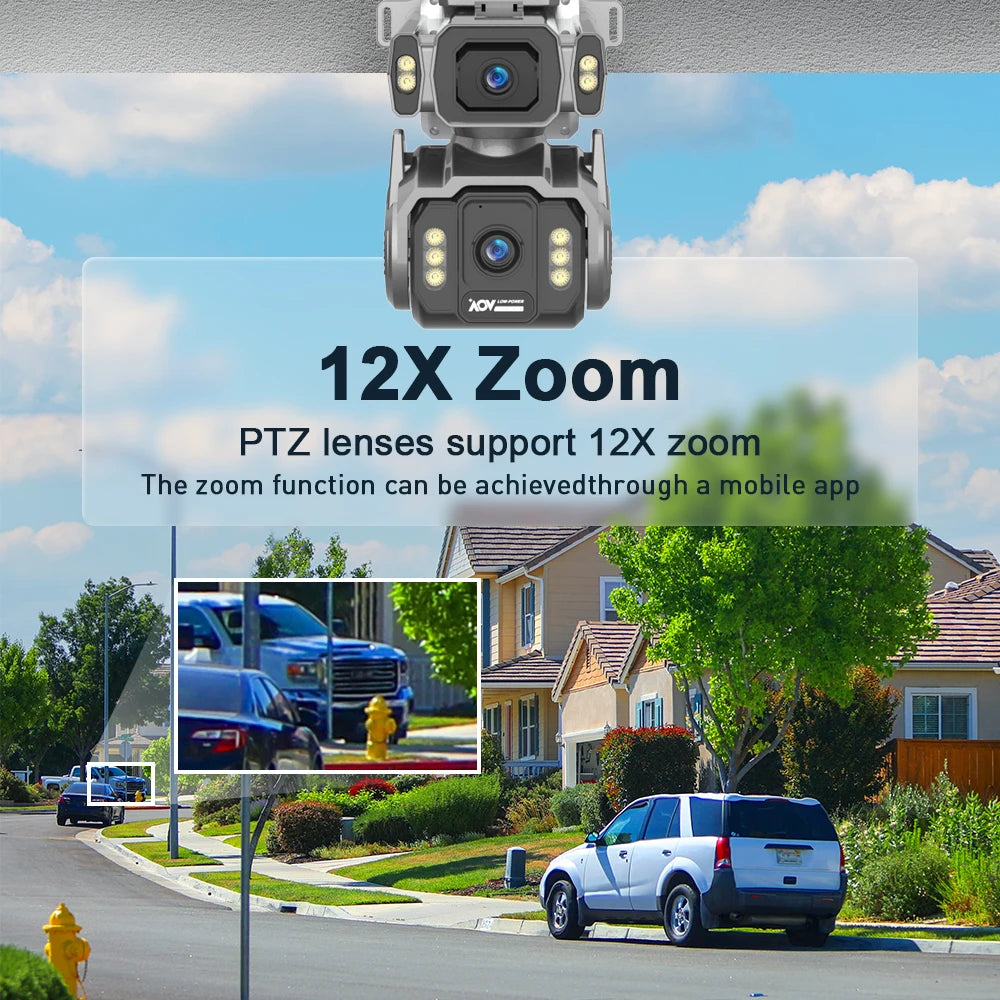 10MP 4G Solar Security Camera with 12X Zoom & Auto Tracking